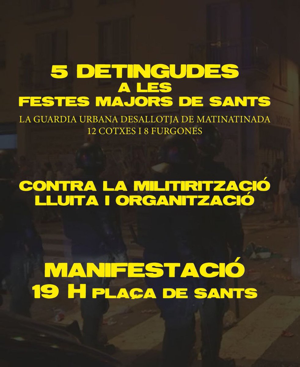 🔥 Respondrem sempre amb més lluita i organització🔥

AVUI 19H PLAÇA DE SANTS✊🏽