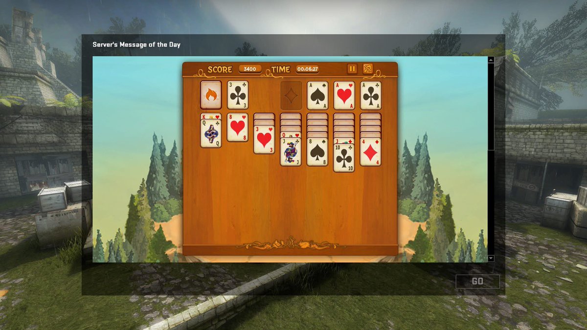 bennycode's tweet image. Exactly 13 years ago I built an HTML5 solitaire game and rendered it inside of a MOTD Screen in Counter-Strike. 😄