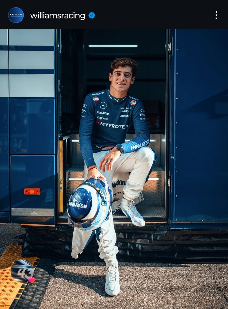 colapintof1ar's tweet image. Williams no se olvida de su pichón. A un año del anuncio que nos movió la estantería a todos, el equipo lo recuerda en sus redes sociales.

#Colapinto #Williams.