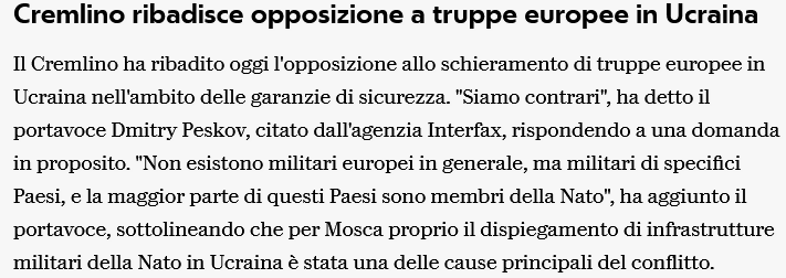 giovamartinelli's tweet photo. Di questa cosa #Trump2Weeks cosa ne dice?
Dato che lui stesso vuole delegare ai Paesi Europei il dispiegamento di truppe in Ucraina...
🤔 https://t.co/f24JgKsC4i