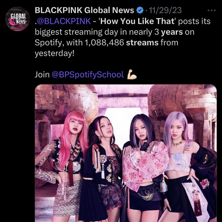 َ (@pinksview) on Twitter photo 🚨 I ENCOURAGE ALL BLINKS TO JOIN <a href="/BPSpotifySchool/">BLACKPINK SPOTIFY SCHOOL</a> and significantly increase ‘JUMP’ streams! and make sure you use playlists provided!
if we can get HYLT 1M streams after 3 years, we can definitely do much better for JUMP since it’s also a new release. ROAD TO 300M LET’S GO! 🚨 I ENCOURAGE ALL BLINKS TO JOIN <a href="/BPSpotifySchool/">BLACKPINK SPOTIFY SCHOOL</a> and significantly increase ‘JUMP’ streams! and make sure you use playlists provided!
if we can get HYLT 1M streams after 3 years, we can definitely do much better for JUMP since it’s also a new release. ROAD TO 300M LET’S GO!