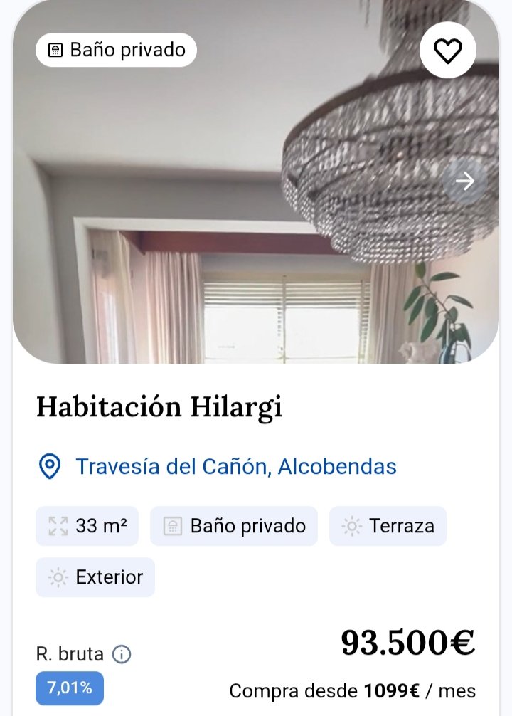 alex_rgez's tweet photo. Algo no estamos haciendo bien cuando hoy en día te cuesta una habitación, lo que hace 10-15 años un piso.

Es una vergüenza que haya gente pagando casi 100k por un zulo en Usera. ¿Que es lo siguiente, comprar habitaciones entre varios o dividirla por azulejos? https://t.co/v1FOW9AaCD
