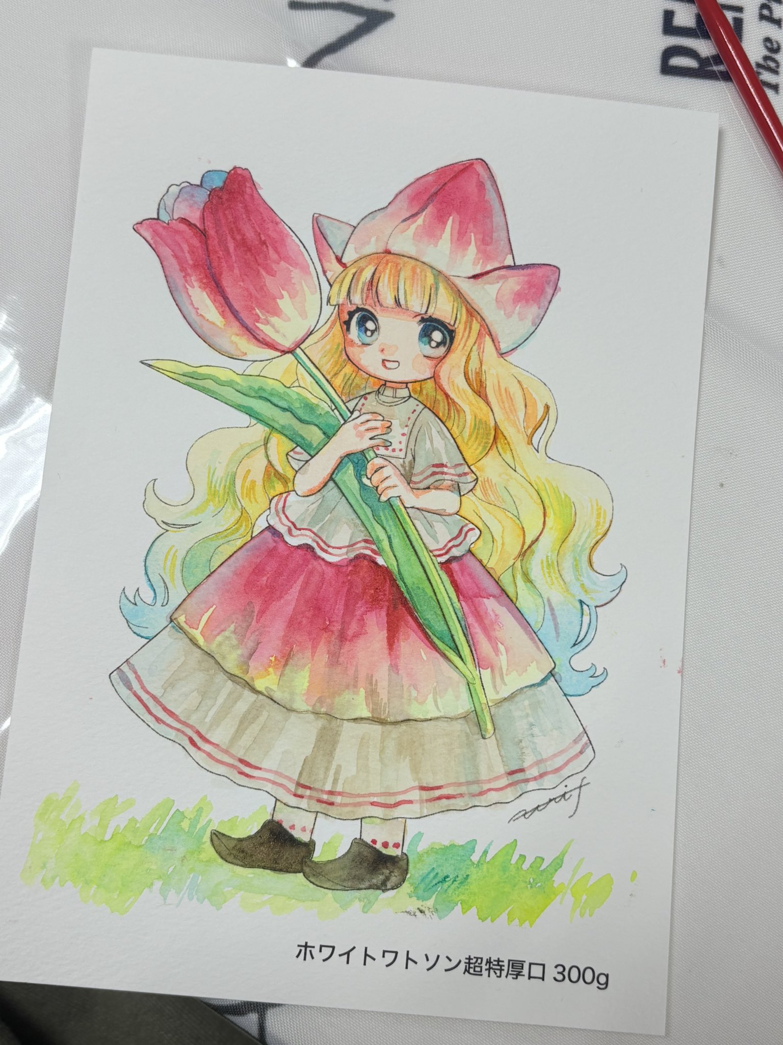 金運☆SHIRLEY FELTS 水彩画 花束 大キャンパス 金運☆SHIRLEY FELTS