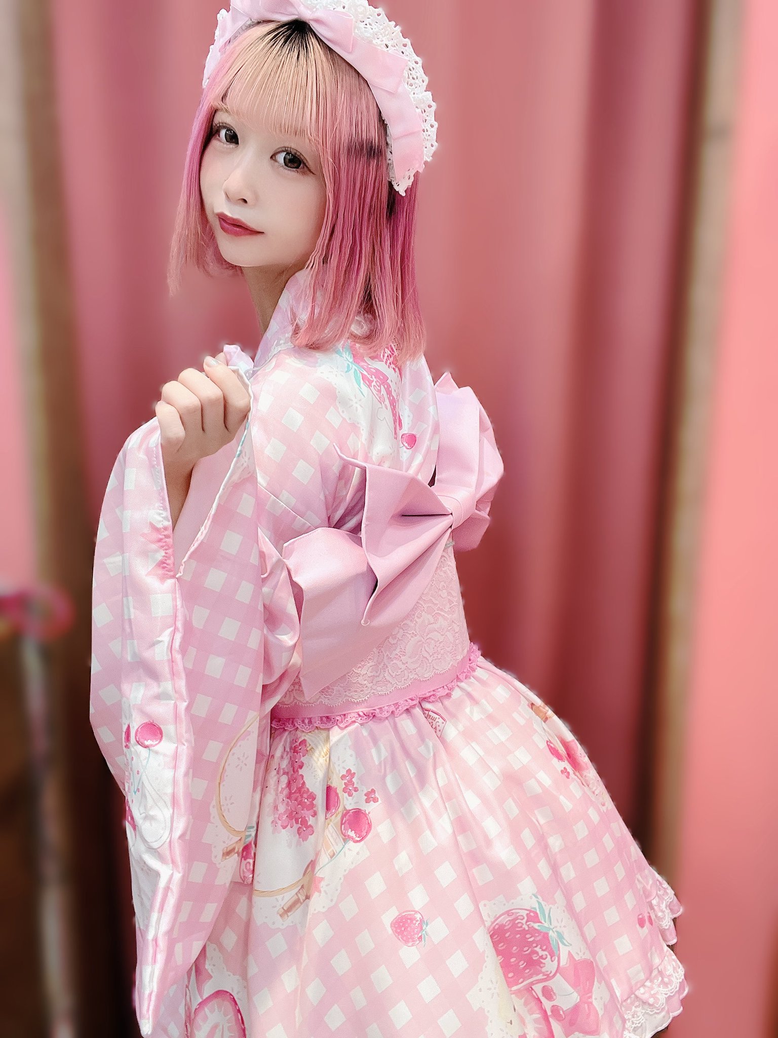 ✨新品タグ付 しつけ系付 レア　さくらんぼ柄　ギンガム浴衣　FACE ＧＩＲＬ ✨新品タグ付 しつけ系付 レア さくらんぼ柄 ギンガム浴衣 FACE