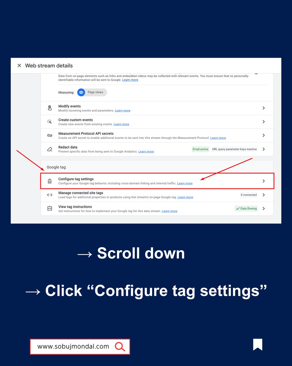 sobujmondall's tweet image. How to Remove Unwanted Referrals in GA4

👉 Read the full post: linkedin.com/posts/sobujmon…

#GA4 #GoogleAnalytics4 #GoogleAnalytics #ConversionTracking