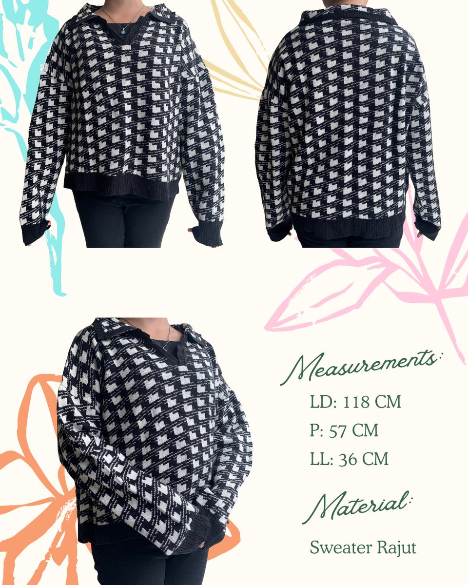 byfemmora's tweet image. ♧ Sweater Rajut Motif Houndstooth ♧  

Tb/bb model di foto: 155 cm/50 kg  

Pemakaian 3x

Detail? DM #preloved #prelovedbyfemmora #prelovedatasan