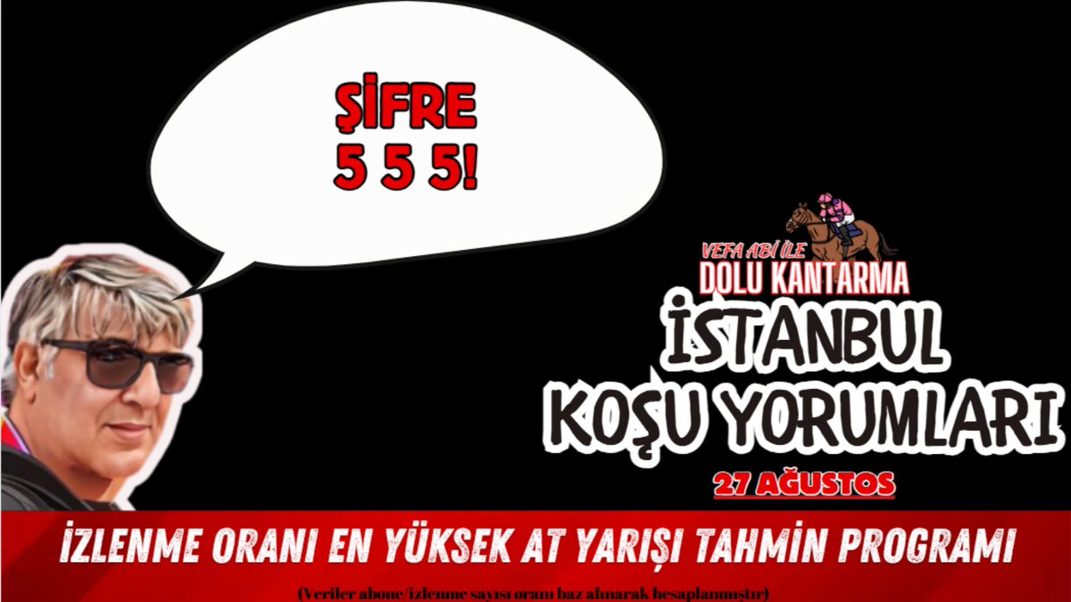 İstanbul Koşu yorumları Whatsapp ve Youtube gruplarımızda yayında!

Bol şans! <a href="/vefa_abi/">Vefa Abi</a> 

Üyelik için ; +90 553 902 50 44

🏇youtu.be/FKDSbdQNeAc