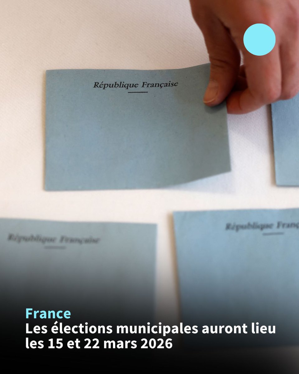 Agence France-Presse (@afpfr) on Twitter photo 🇫🇷 Les élections municipales se tiendront les 15 et 22 mars 2026, a annoncé la porte-parole du gouvernement Sophie Primas à l'issue du Conseil des ministres mercredi ⬇️ 🇫🇷 Les élections municipales se tiendront les 15 et 22 mars 2026, a annoncé la porte-parole du gouvernement Sophie Primas à l'issue du Conseil des ministres mercredi ⬇️