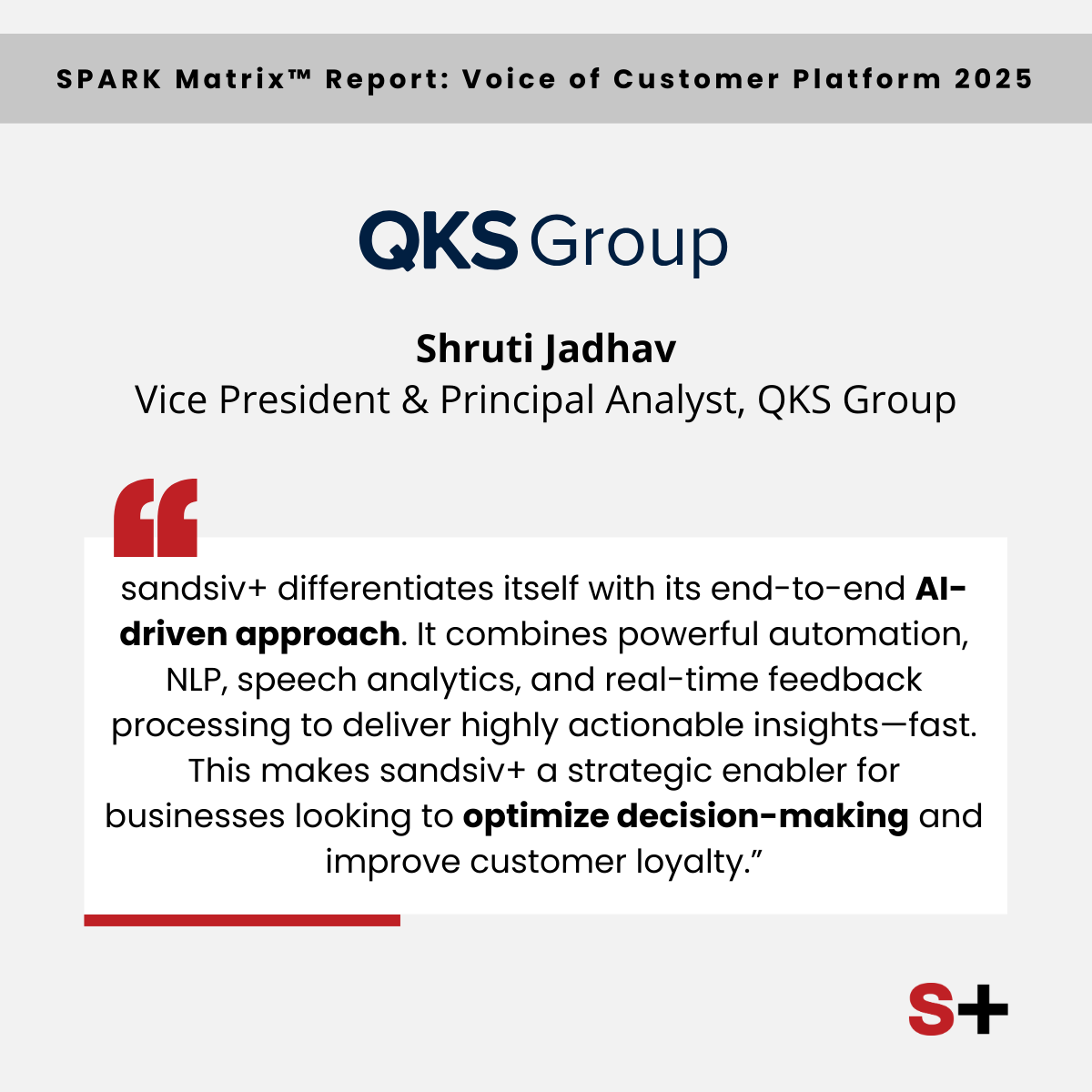 🏆 Proud to be named Major Vendor in the 2025 QKS Group SPARK Matrix™ for Voice of Customer Platforms!
Thanks to our clients &amp; partners for supporting our AI-driven CX innovation.