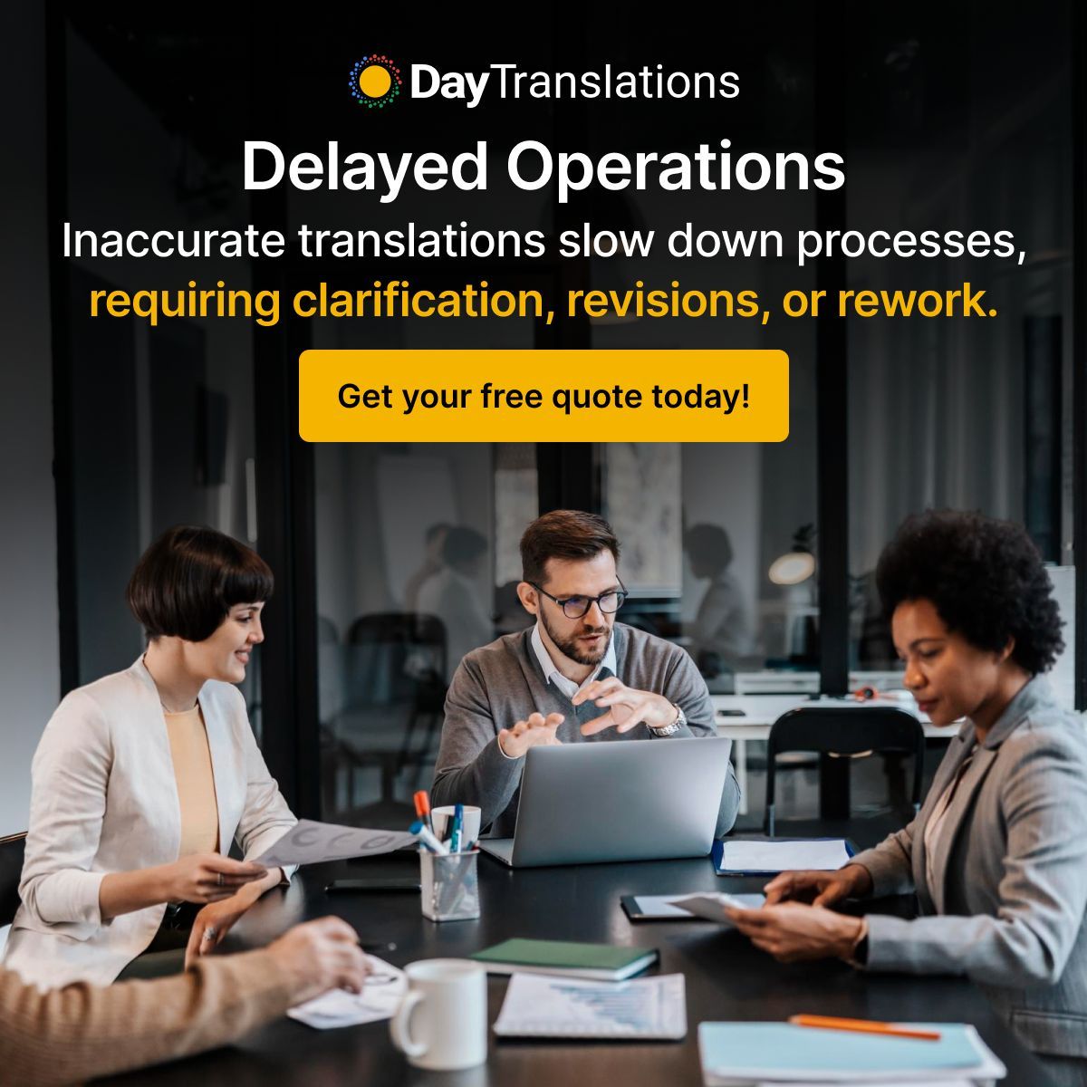 DayTranslations's tweet image. Inaccurate Translations slow down Processes, requiring Clarification, Revisions, or Rework. Trust Day Translations

daytranslations.com 

#languageServices