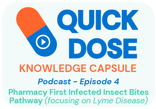 Quick Dose: Knowledge Capsule 💊 ▶️

The fourth episode in our podcast series with Dr Phil Xiu, a dedicated GP based in Leeds, on the Pharmacy First Clinical Pathways 🗣️

4⃣ Episode 4 focuses on Infected Insect Bites and Lyme Disease!

See the link 👉 🔗 cpwy.org/our-news/quick…
