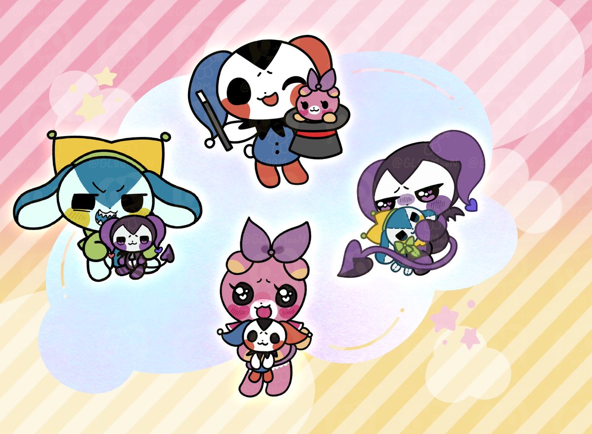 ボンボンだよ！チュチュちゃんが、みんなのぬいぐるみをつくってくれたんだ〜。みんなニコニコでかわいいね！