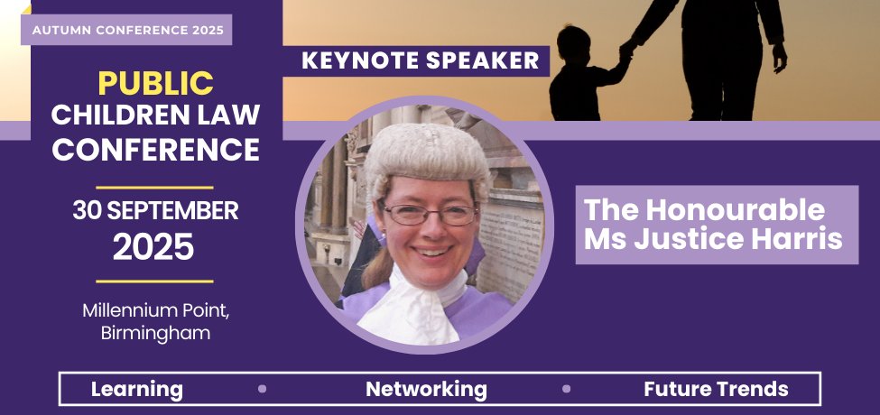 We’re pleased to confirm The Honourable Ms Justice Harris will deliver the keynote at our Public Children Law Conference. 📅 30 Sept 2025 📍 Millennium Point, Birmingham lnkd.in/eR33T6MZ #FamilyLaw #ChildrenLaw #LawEvent