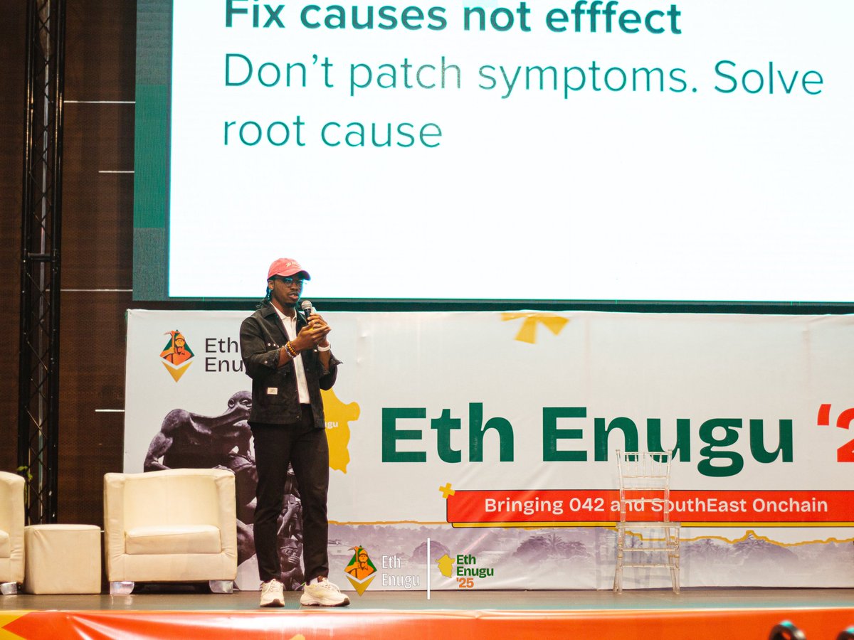 Eth_Enugu's tweet image. #TalesOfEthEnugu25
On the ETH Enugu ‘25 conference day, @SauceCodee dropped some important key highlights we thought to share again ⤵️⤵️
Failure isn’t the end, it’s a lesson, mistakes teach, challenges shape, and growth happens outside comfort zones.
He also encouraged us to…