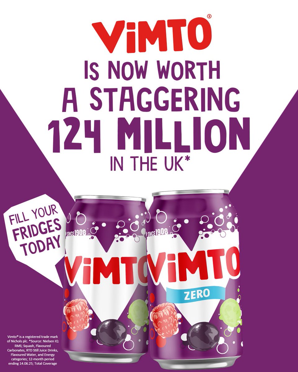 Vimto is flying off shelves across the UK!

Make sure you’re stocked up on this classic drink 🤩

Vimto Sugar Free Cordial - 64209
Sparkling Vimto Can - 39297
Sparkling Vimto Can Sugar Free - 30548
Sparkling Vimto 500ml Bottle - 64242