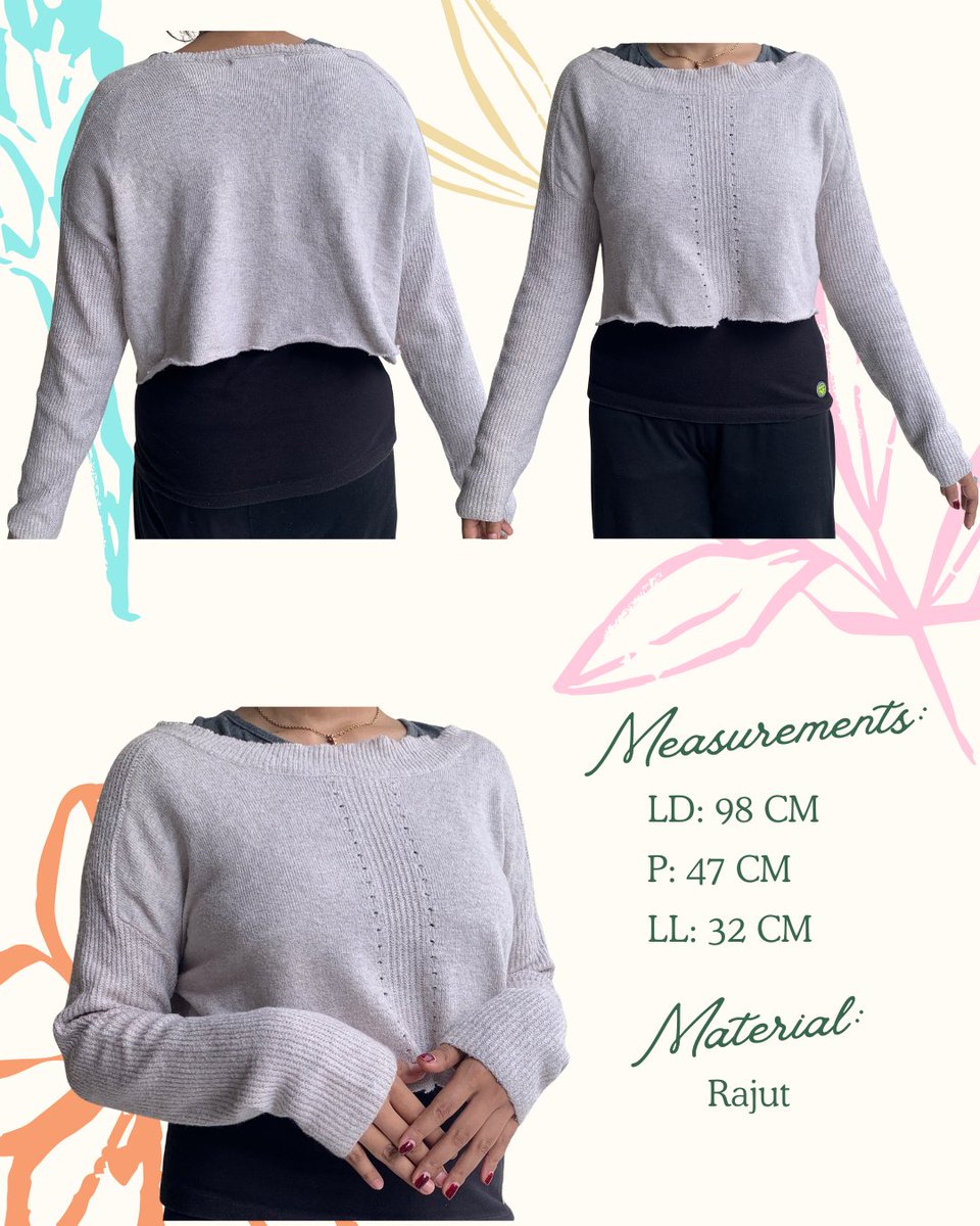 byfemmora's tweet image. ♧ Preloved Crop Rajut Abu Lengan Panjang ♧  

Tb/bb model di foto: 157 cm/55 kg  

Pemakaian pribadi  

Detail? DM #preloved #prelovedbyfemmora #prelovedatasan