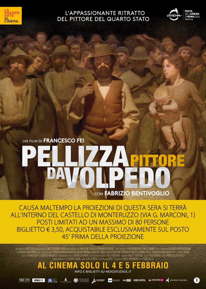 #EsternoNotte "ESTERNO NOTTE": mercoledì 27 agosto ore 21.15 all'interno del Castello di Monteruzzo verrà proiettato il documentario "PELLIZZA - PITTORE DA VOLPEDO" di Francesco Fei, 2024 - Posti limitati!!! Per INFO e biglietti: comune.castiglione-olona.va.it/novita/notizie… #CastiglioneOlona