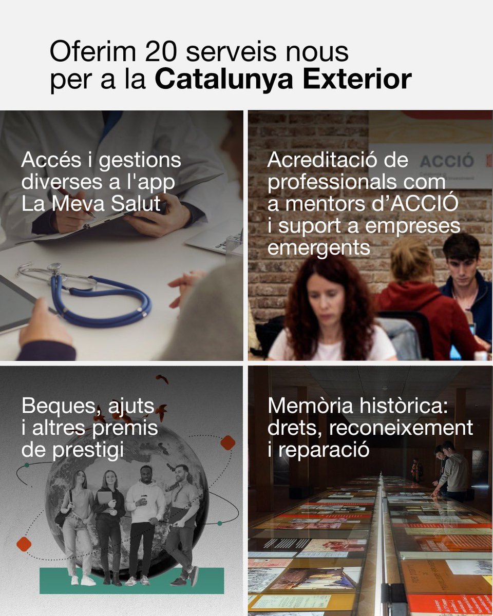 🌐 Afegim 20 noves prestacions digitals per a la ciutadania catalana resident a l’exterior.

🤳 Ja són 142 els tràmits disponibles al web de la <a href="/Catexterior/">La Catalunya exterior</a> per facilitar-ne el dia a dia i reforçar el seu vincle amb el país.

ℹ️ exteriors.gencat.cat/ca/actualitat/…