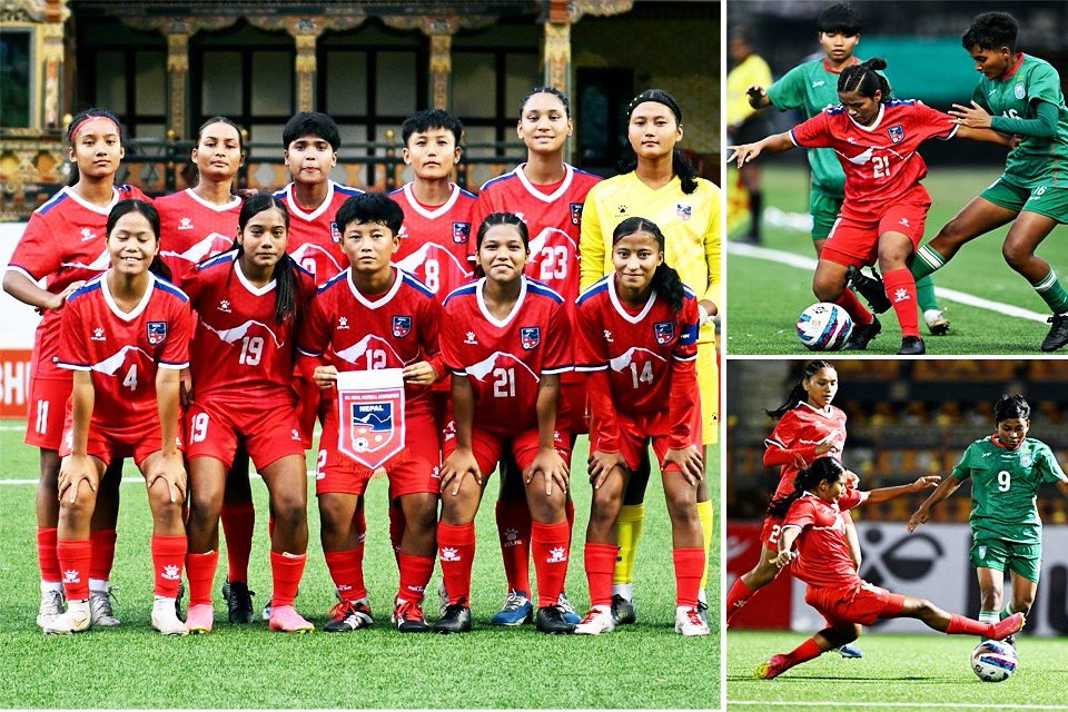 Well, another poor performance from the girls 😞 

They receive football tutorials from Bangladesh 🇧🇩 4-1 in Thimpu, Bhutan 🇧🇹 

Now, India 🇮🇳 &amp; Bhutan 🇧🇹 again ⚔️ 

#SAFF #U17 #championship