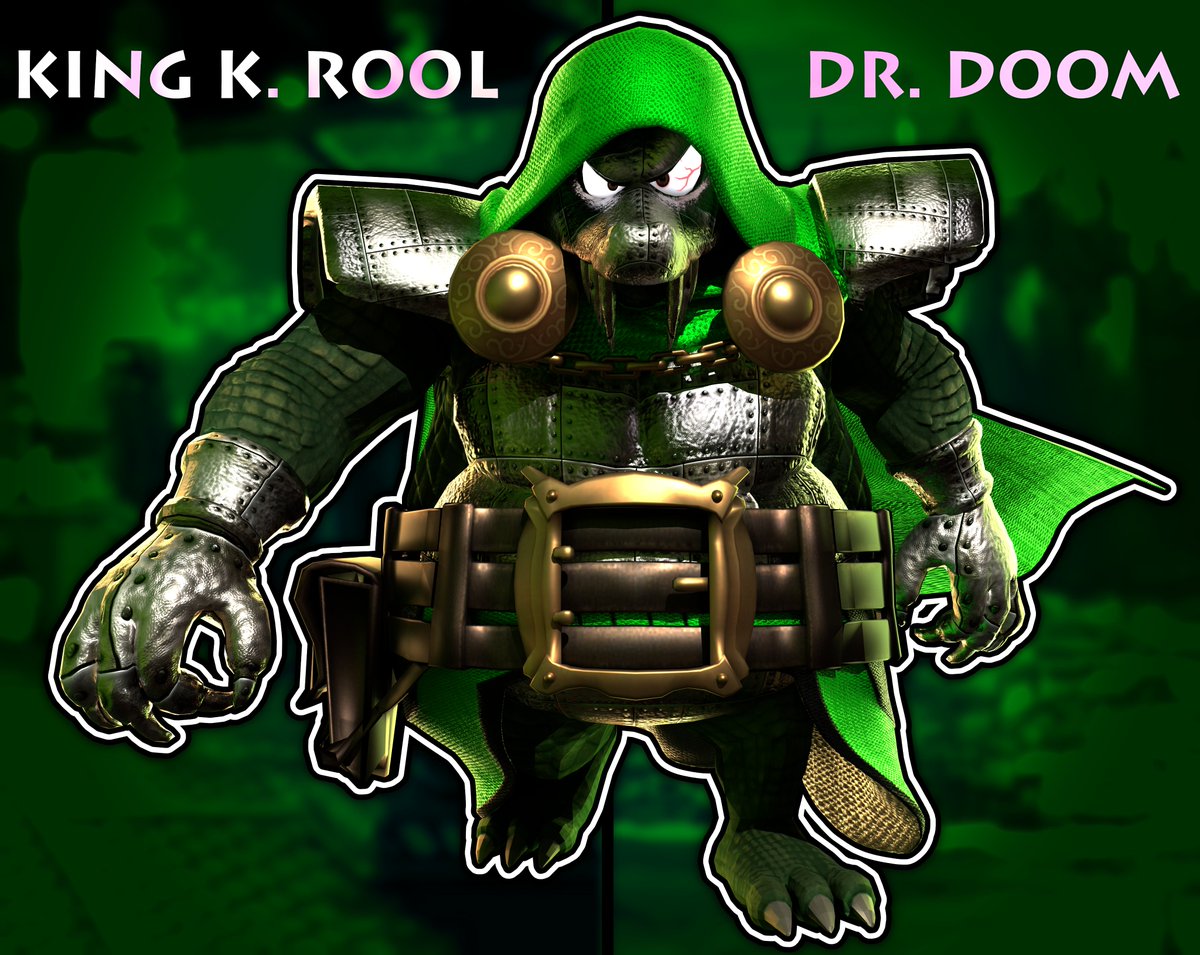 "Now, Donkey Kong.... Who deserves to Rool?"

Here's a 3D render of King K. Rool dressed as Doctor Doom! I'm extremely happy with how this turned out, it looks so badass imo!

#DonkeyKong #KingKRool #DrDoom #MarvelComics #Blender #DonkeyKongBananza