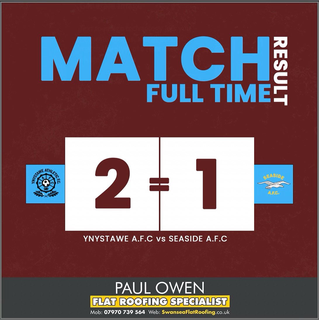 Ynystawe Secure a Hard-Fought 2-1 Victory Over Seaside in an entertaining encounter at Ynystawe Park.
Oli Schofield scores his first goal for the club 👏🏻