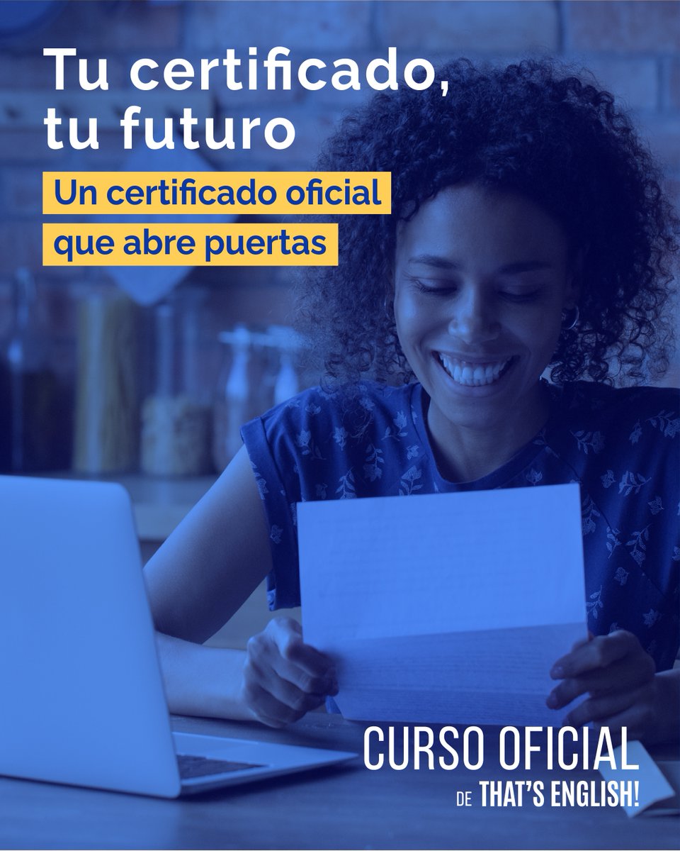 Tu certificado de inglés puede marcar la diferencia en tu CV.

✔️ Acreditación oficial
✔️ Formación online y flexible
✔️ Tutoría personalizada
Porque tu esfuerzo merece un reconocimiento real.
#That’sEnglish! #CursoOficial #EOI #InglésProfesional #CertificadoOficial