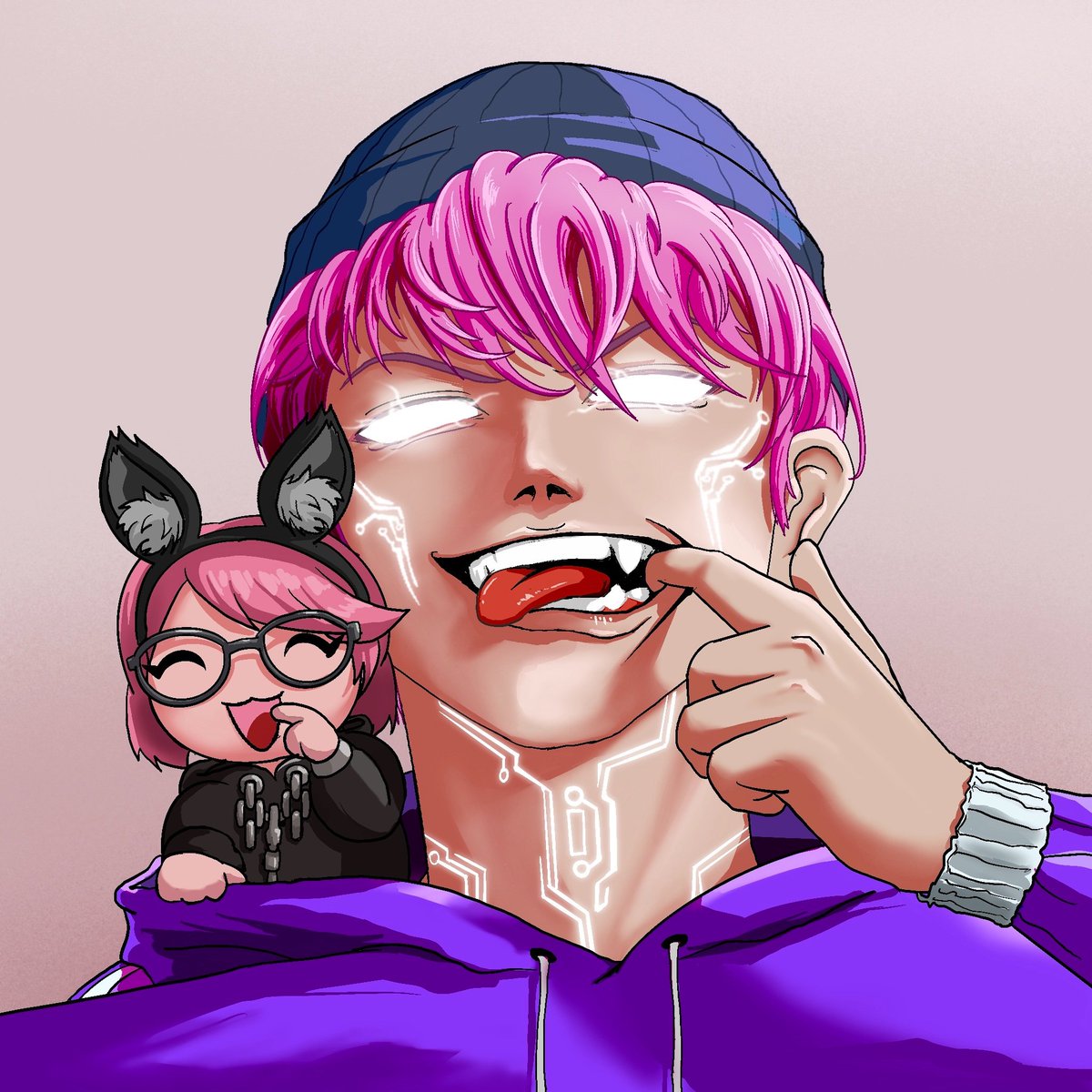 Gmonad to those who still gmonad

Big thanks to <a href="/joeralphobia/">Vyla</a> for this amazing drawing 🫶 it looks incredible. The details are amazing, and I really like it 💜

Can you guess who’s sitting on my shoulder? 👀👀
