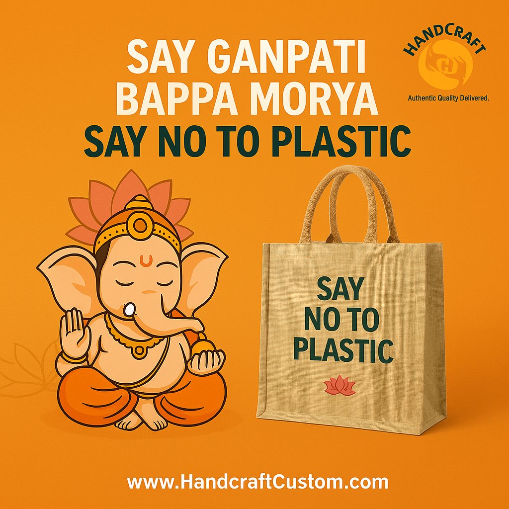 🌸 Ganpati Bappa Morya! 🌸

This Ganesh Chaturthi, let’s celebrate with eco-friendly choices 🙏 Corporates are choosing customized jute bags for gifting — sustainable, practical &amp; brand-driven. 

👉 HandcraftCustom.com

#GaneshChaturthi #EcoFriendlyGifting #CorporateBranding
