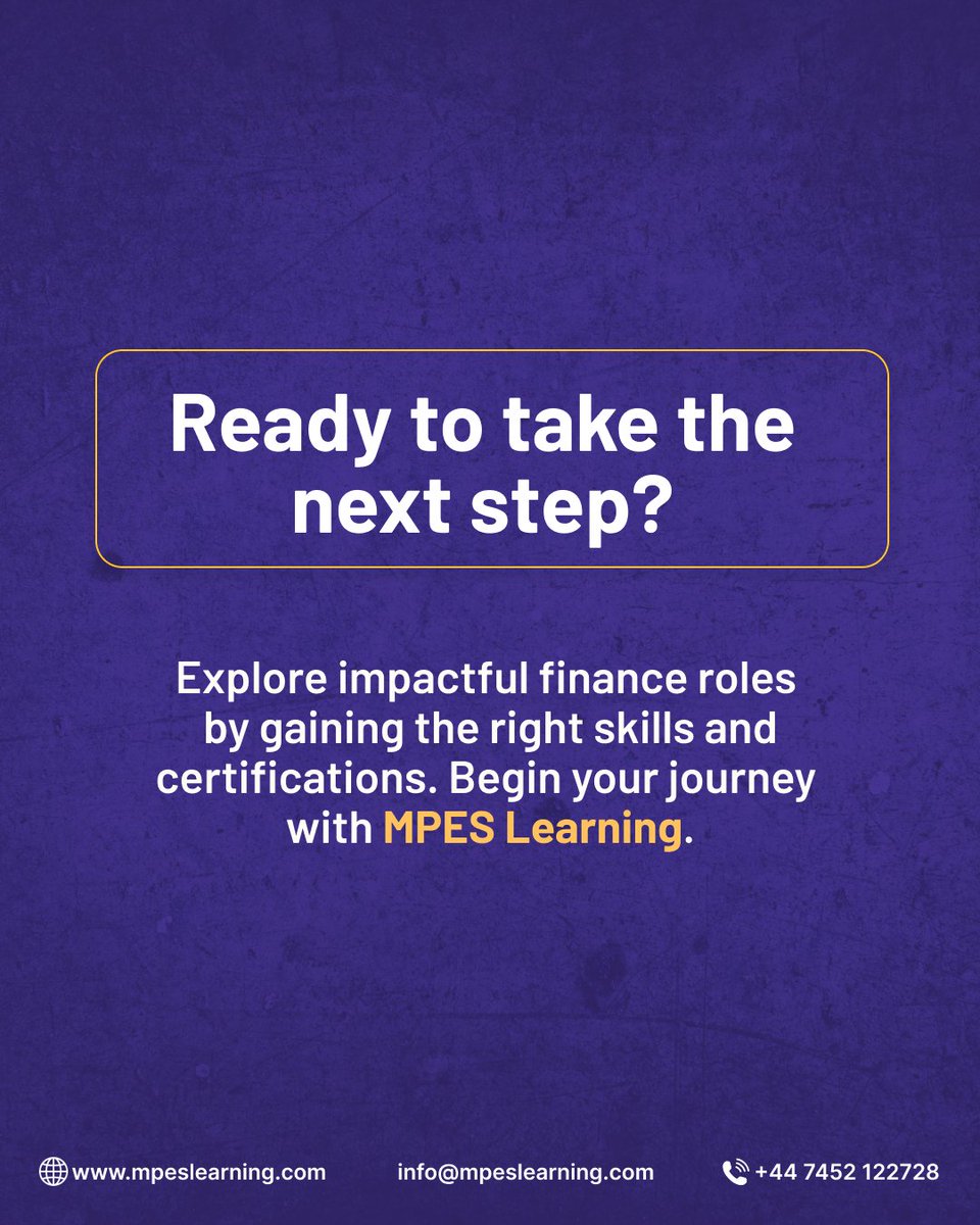 MPESLearning's tweet image. 7/7: 🚀 Your ACA, Your Career Advantage
Launch your career confidently with MPES Learning.

Click the link to learn more: 👉 mpeslearning.com

#ACAQualified #FinanceCareers #AuditManager #TaxAdvisor #MPESLearning