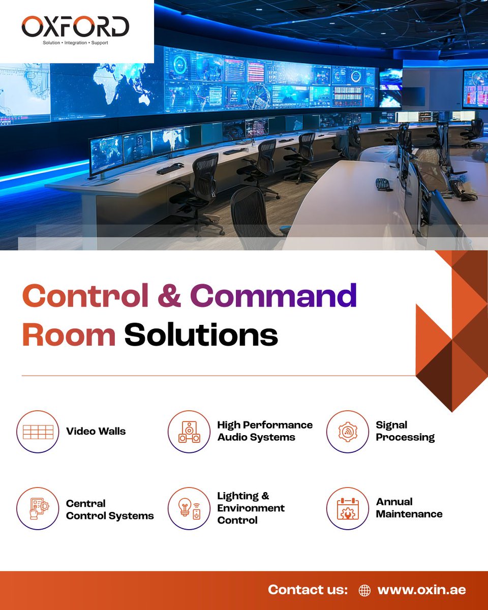 oxford_systems's tweet image. In a control room, every second matters. That’s why your setup can't fall behind.
Get the right setup, built to perform.
Talk to our experts: oxin.ae/sectors/govern…
#Audiovisual #ControlRoomSolutions #CommandCenter #UAE