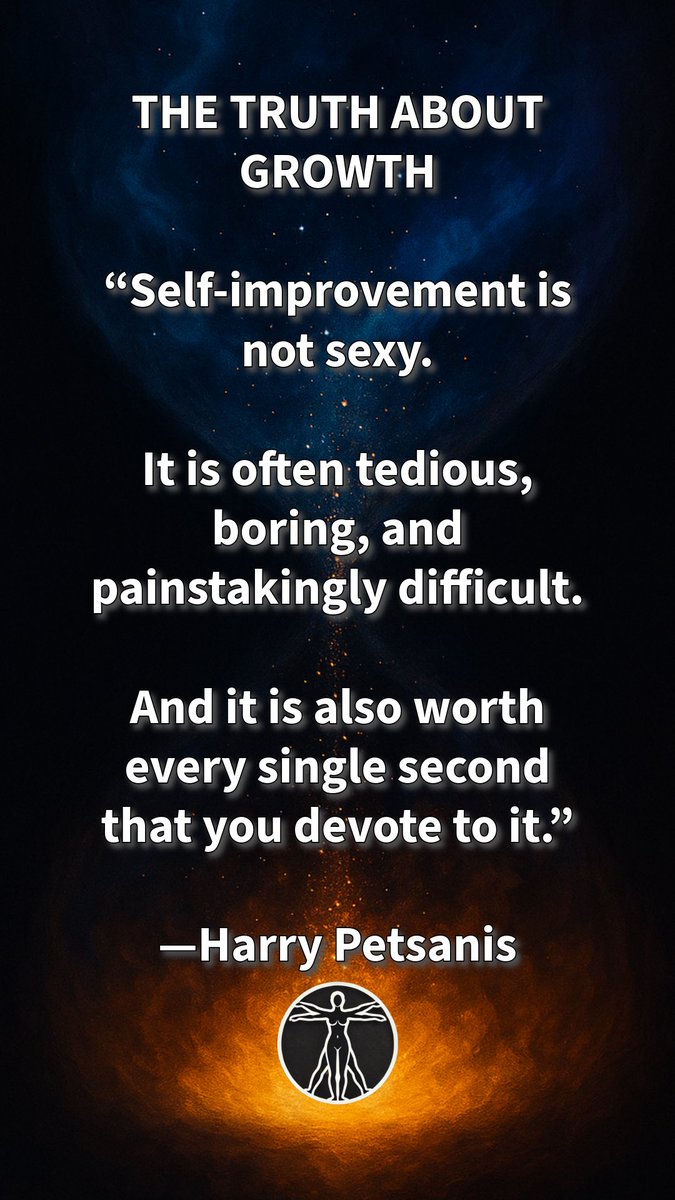 harrypetsanis's tweet image. THE TRUTH ABOUT GROWTH

“Self-improvement is not sexy.

It is often tedious, boring, and painstakingly difficult.

And it is also worth every single second that you devote to it.”

—Harry Petsanis

#GrowthIsHard
#DoTheWork
#SelfDiscipline
#PersonalMastery

“The Truth About…