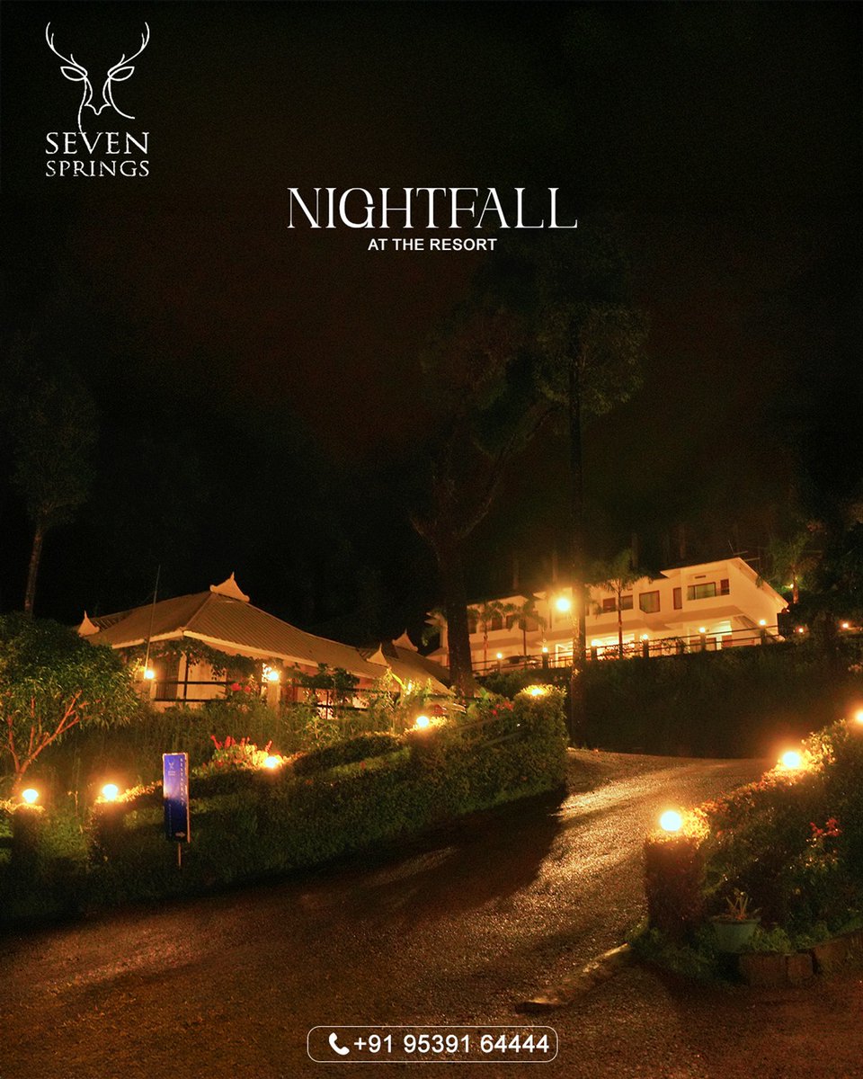 sevensprings36's tweet image. When night falls, magic awakens – experience the charm of Seven Springs Resort.

Seven Springs Plantation Resort
Kallar - Mankulam Road,Munnar
Call:+91 95391 64444

#SevenSpringsResort #SevenSpringsMunnar
#MunnarResorts #PlantationResort #MunnarStay
#NatureEscapeMunnar