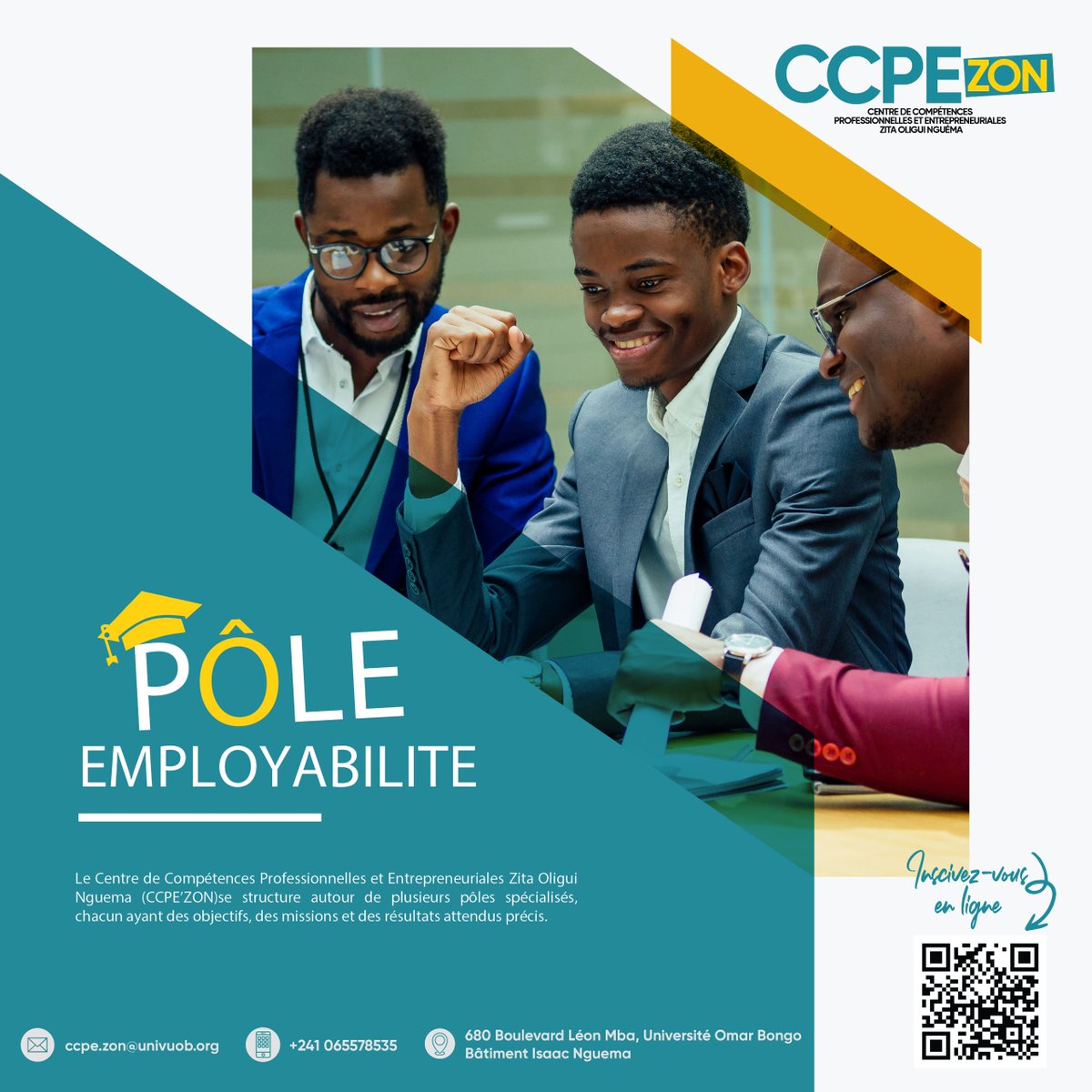 CcpeZon's tweet photo. 𝗣𝗼̂𝗹𝗲 Employabilité – CCPE’ZON : préparer les jeunes et demandeurs d’emploi à réussir leur insertion pro grâce à des formations certifiantes, stages et coaching. 80 % trouvent un emploi en 6 mois. Programmes : Job Ready, Carrière Boost.
#CCPEZON #Employabilite @ZitaOligui https://t.co/9HJAq1NgL8