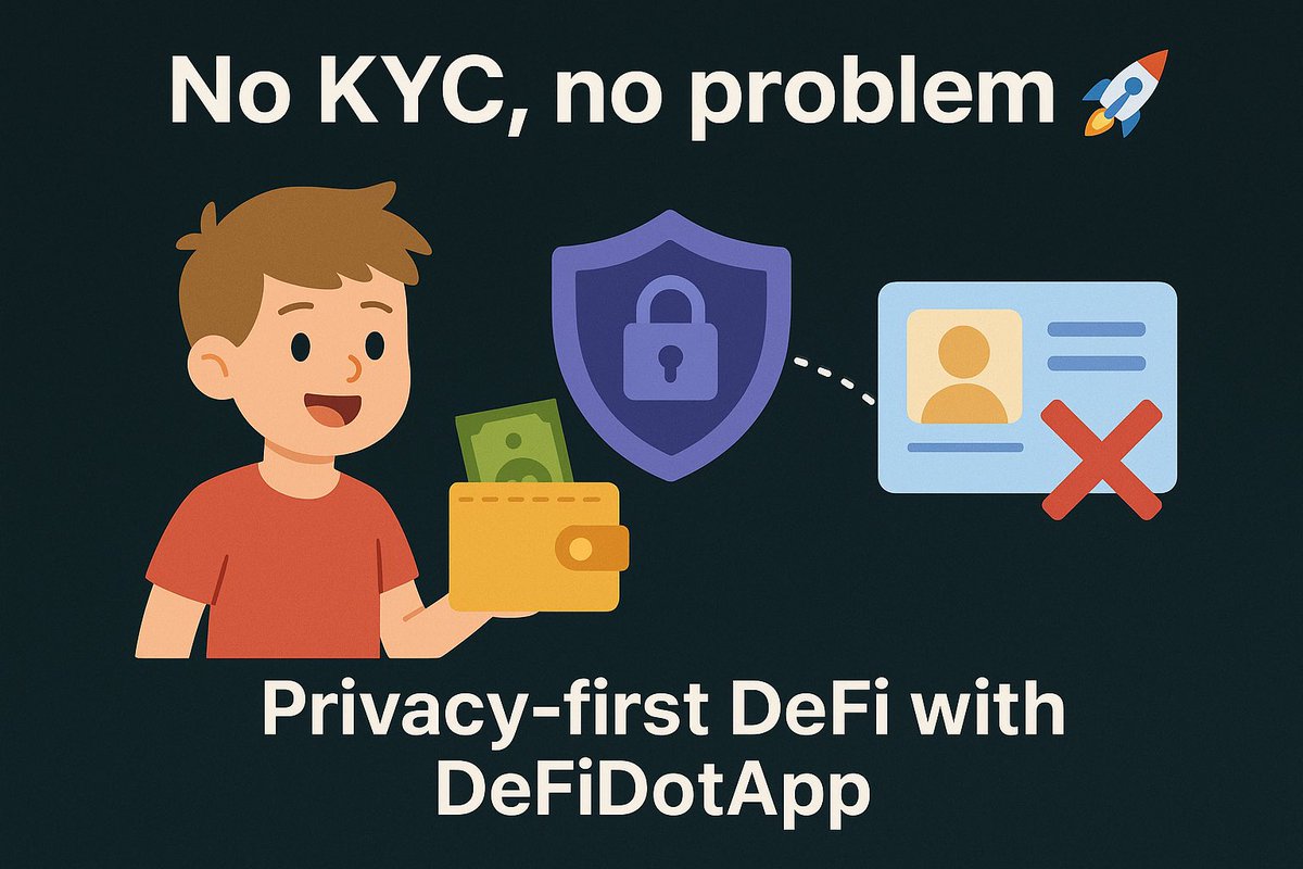 OMA (@divachunli) on Twitter photo No KYC, no problem
<a href="/defidotapp/">Defi App 🎩</a> is like a playground where you don’t need to show your ID to join the games.
You just bring your wallet, and you can start trading, swapping, or staking, without giving away your name, photo, or secrets.
It’s privacy-first DeFi: your money No KYC, no problem
<a href="/defidotapp/">Defi App 🎩</a> is like a playground where you don’t need to show your ID to join the games.
You just bring your wallet, and you can start trading, swapping, or staking, without giving away your name, photo, or secrets.
It’s privacy-first DeFi: your money