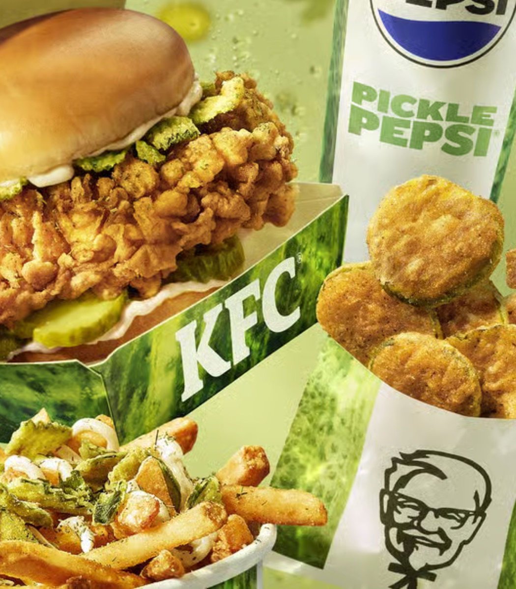 Dexerto's tweet image. KFC has launched a Pickle Pepsi in Canada

It’s part of a new pickle-filled menu with a chicken sandwich, fried pickles, and loaded fries