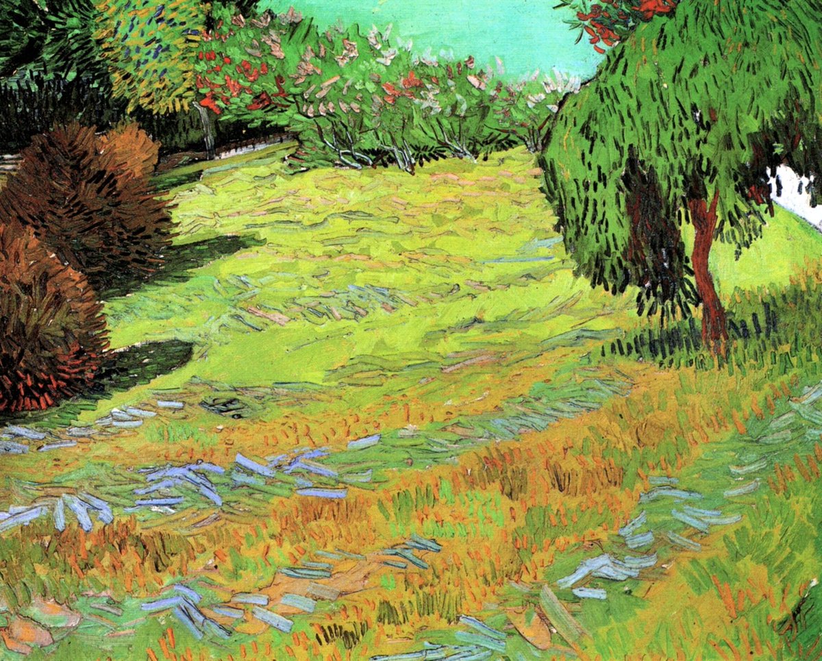 Sunny Lawn in a Public Park - 1888 #artbots #vangogh