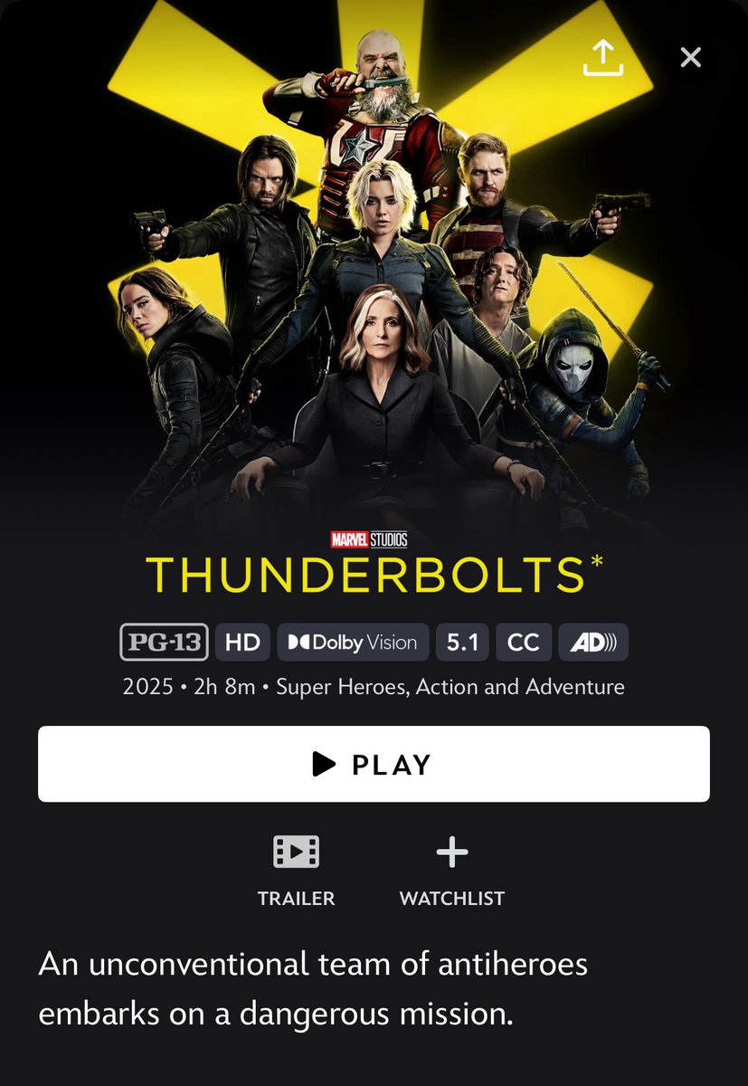 ‘THUNDERBOLTS*’ is now available on Disney+.