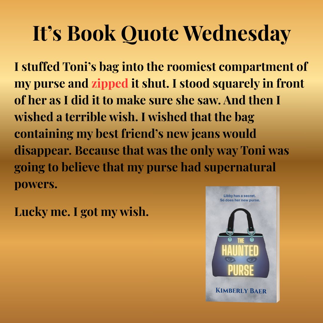 Kimberly Baer (@kimberlybaer14) on Twitter photo Today's word: ZIP. Excerpt is from my upcoming YA release THE HAUNTED PURSE.
#bookqw #excerpt #yalit #yabooks #bookstagramindia Today's word: ZIP. Excerpt is from my upcoming YA release THE HAUNTED PURSE.
#bookqw #excerpt #yalit #yabooks #bookstagramindia