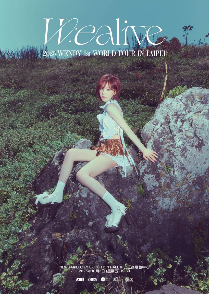 Yes we are seeing Wendy first in Taipei! First stop after Seoul. Join us! 

✨💙 2025 WENDY 1st WORLD TOUR <W:EALIVE> IN TAIPEI 💙✨
等待的時刻，終於來了！
 
#WENDY #웬디 
#WEALIVE
#WENDY_WORLDTOUR
#2025_WENDY_1st_WORLD_TOUR_WEALIVE_IN_TAIPEI