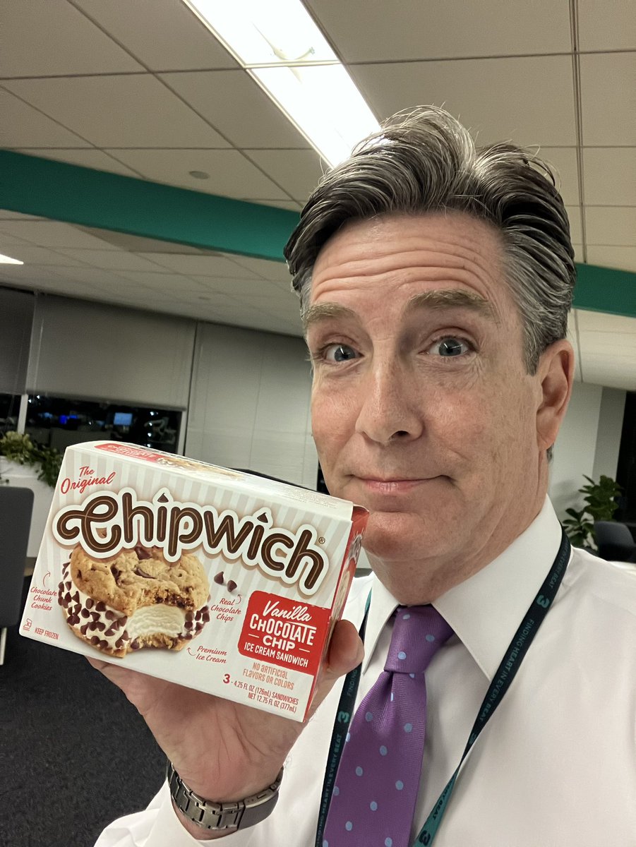JimDonovanNews's tweet photo. I forgot to bring in ice cream yesterday for #IceCreamTuesday in the newsroom. So today I brought in #Chipwich sandwiches, pivoting and calling it #IceCreamWednesday. https://t.co/yxcZFyXqII