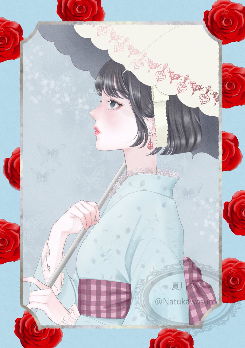 こんばんは。
今日も暑かったね。
新作イラストです🌹