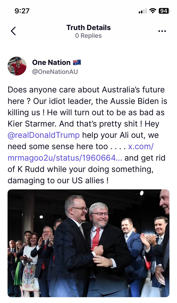Mango Hillbillies (@mediamac871) on Twitter photo Fuck you 🖕<a href="/AlboMP/">Anthony Albanese</a> your a simpleton. Go back to Bankstown, it sickens me I was born there ( because of you ) the USA 🇺🇸 needs to be straight with you and K Rudd. It’s bad for our country 🇦🇺
We are done ✅ Fuck you 🖕<a href="/AlboMP/">Anthony Albanese</a> your a simpleton. Go back to Bankstown, it sickens me I was born there ( because of you ) the USA 🇺🇸 needs to be straight with you and K Rudd. It’s bad for our country 🇦🇺
We are done ✅