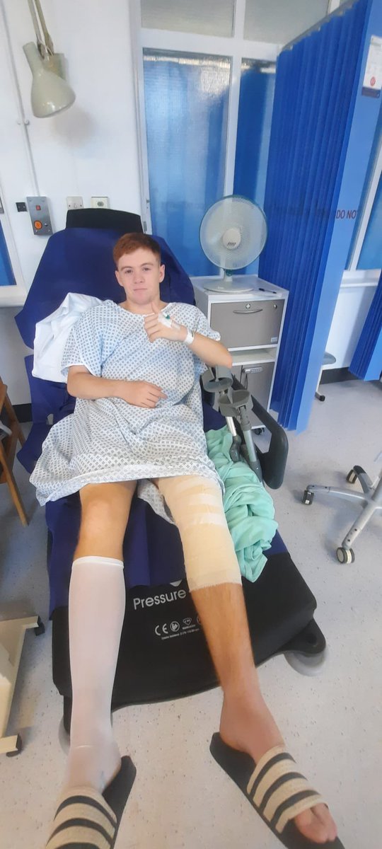 EthanRhead07's tweet photo. It’s been a proper shit time since tearing my ACL last Sept. ACL Operation finally done. Long road ahead but the come back is now on!  ⚽️ https://t.co/qE3QOb3WPb