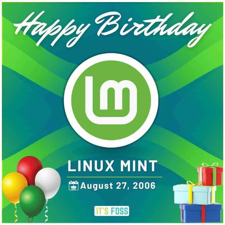 itsfoss2's tweet image. Happy 19th birthday, Linux Mint! 🥳🎂
Drop a 💚 if Mint was your first distro!