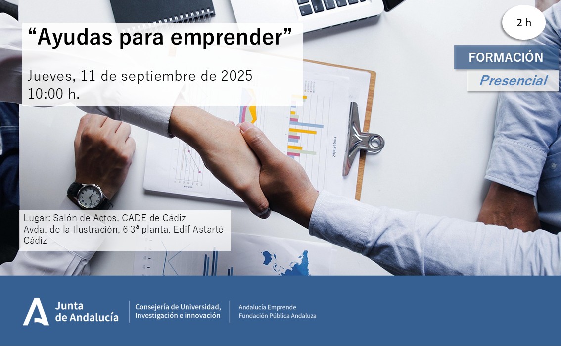 🚀 ¿Eres autónomo o quieres emprender en Andalucía?
📌 Curso gratuito del Equipo Emprende del CADE Cádiz sobre ayudas y subvenciones
Aprende requisitos, plazos y cómo maximizar tu financiación.
✍️ Inscripción: forms.gle/bLp48sS3FcbRsN…
Agenda Emprende: agendaemprende.andaluciaemprende.es