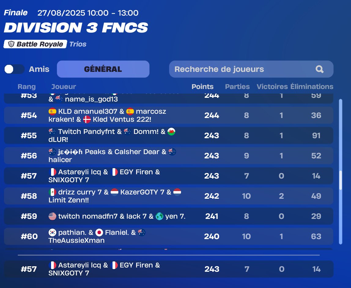 #57 FNCS OCE 😂🥱 1st FULL FRENCH TRIO (300 ping)