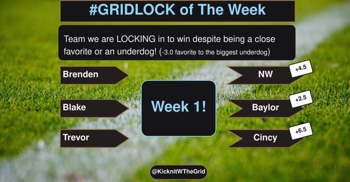 KicknitWTheGrid's tweet image. 🚨WEEK 1 Preview is up🚨

We breakdown our ten pickem games, week 1 storylines, #Gridlock picks, and league over view. 

* 1:20 Storylines
**Picks⬇️
6:59 Texas @ OSU
12:13 Bama @ FSU
18:26 LSU @ Clemson
24:24 ND @ Miami 
38:35 Boise @ USF
46:41 Auburn @ Baylor plus more! 
* 53:30…