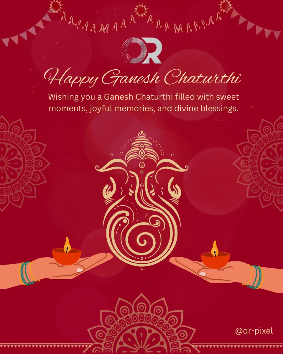 QR_Pixel_LED's tweet image. Ganesh Chaturthi is a joyful festival celebrating Lord Ganesha, the remover of obstacles and the harbinger of wisdom and prosperity. On this auspicious occasion, we pray for happiness, health, and success for everyone. 
Happy Ganesh Chaturthi 🙏🌸🌺🧁