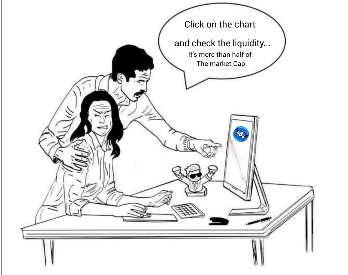 The fact that #888meme liquidity is currently at $623k and locked for 888 years while the market cap is still at sub million is something that is so undervalued.

I've never seen something like that!

888 liquidity is unmatched, and this is definitely a billion dollar play.

Join