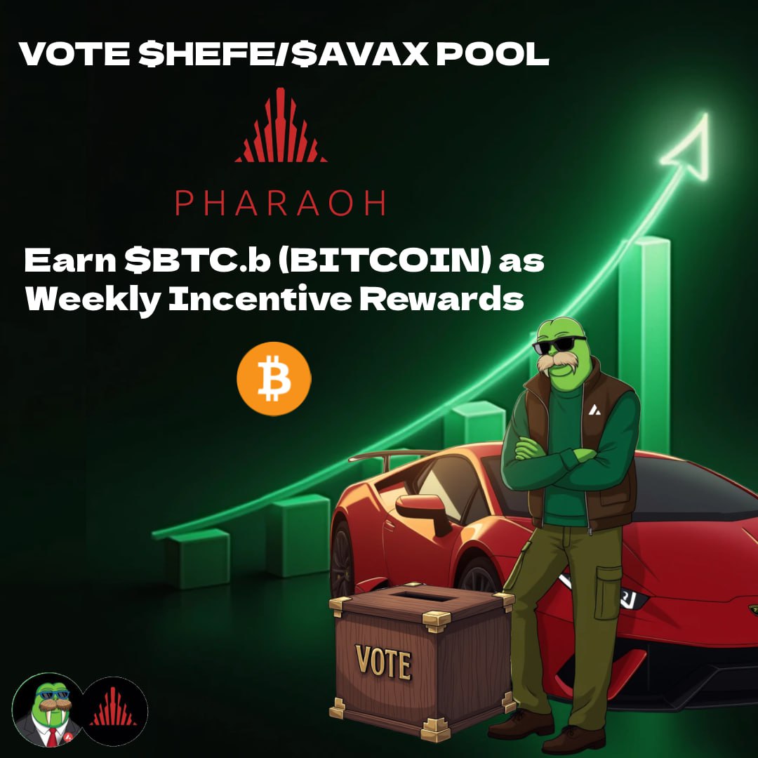 It’s Voting Day, Legends.

Have you cast your vote for the next epoch yet?

Incentives are surging in the $HEFE / $AVAX Legacy Pool on <a href="/PharaohExchange/">Pharaoh on AVAX</a> — and this is only the beginning.

Momentum is building.
$HEFE is heating up — slowly, then suddenly.